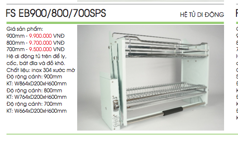 Giá bát đĩa nâng hạ FS EB 900 SPS